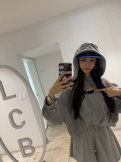 MS51037 Kitty ribbon hoodie