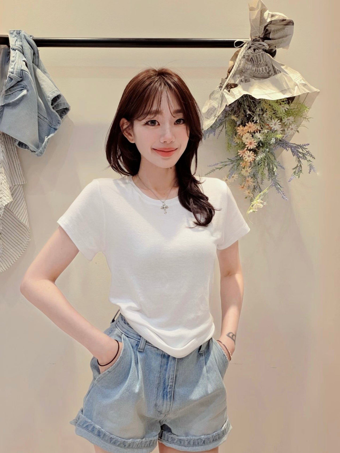 MS60511 Cooling denim shorts