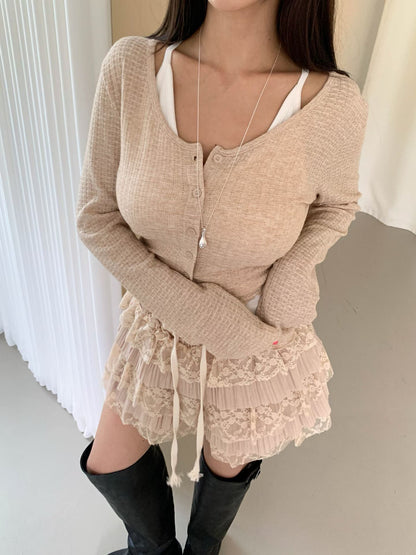 MS60917 Daily casual crop cardigan