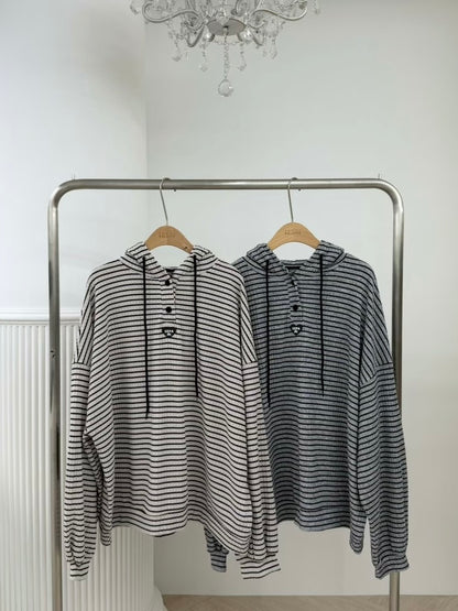 MS60220 Heart shape stripes hoodie set