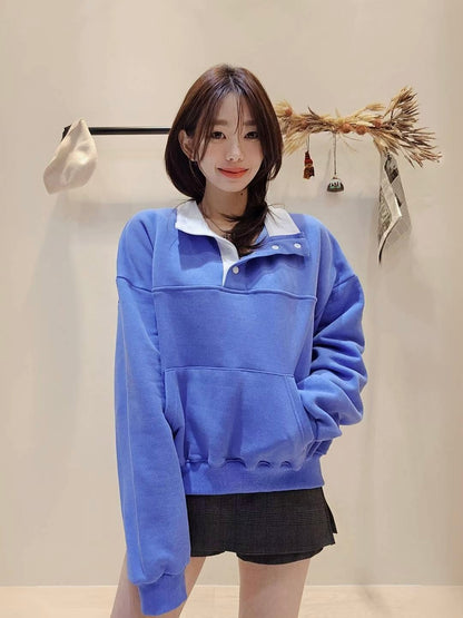 MS51241 Mix color fleece sweater