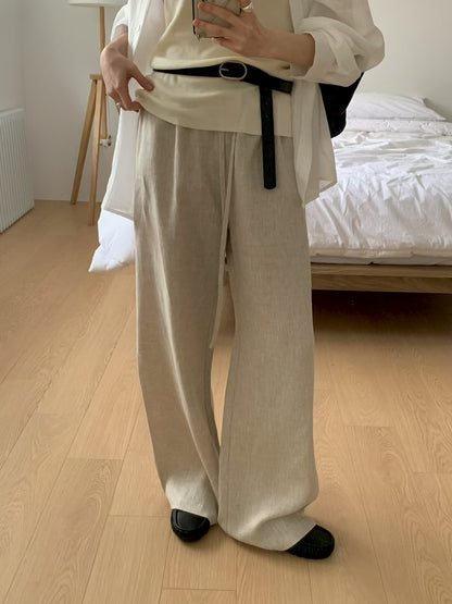 MS60439 Ease linen wide pants