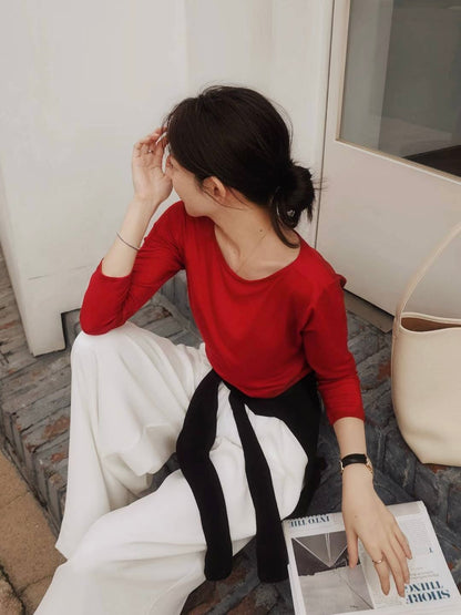 MS50945 Wool tencel blended jersey tee