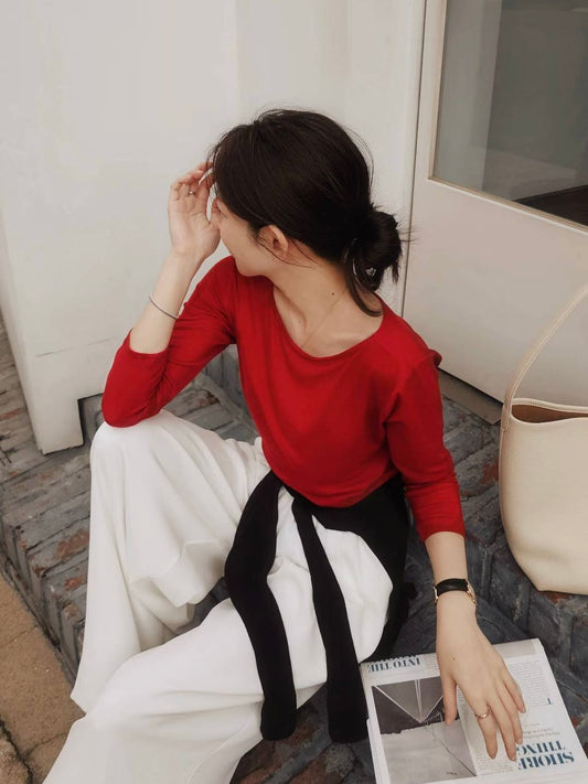 MS50945 Wool tencel blended jersey tee