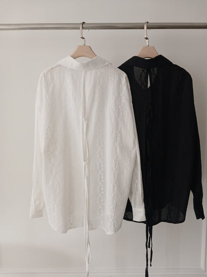MS60403 Veil whisper tie back blouse