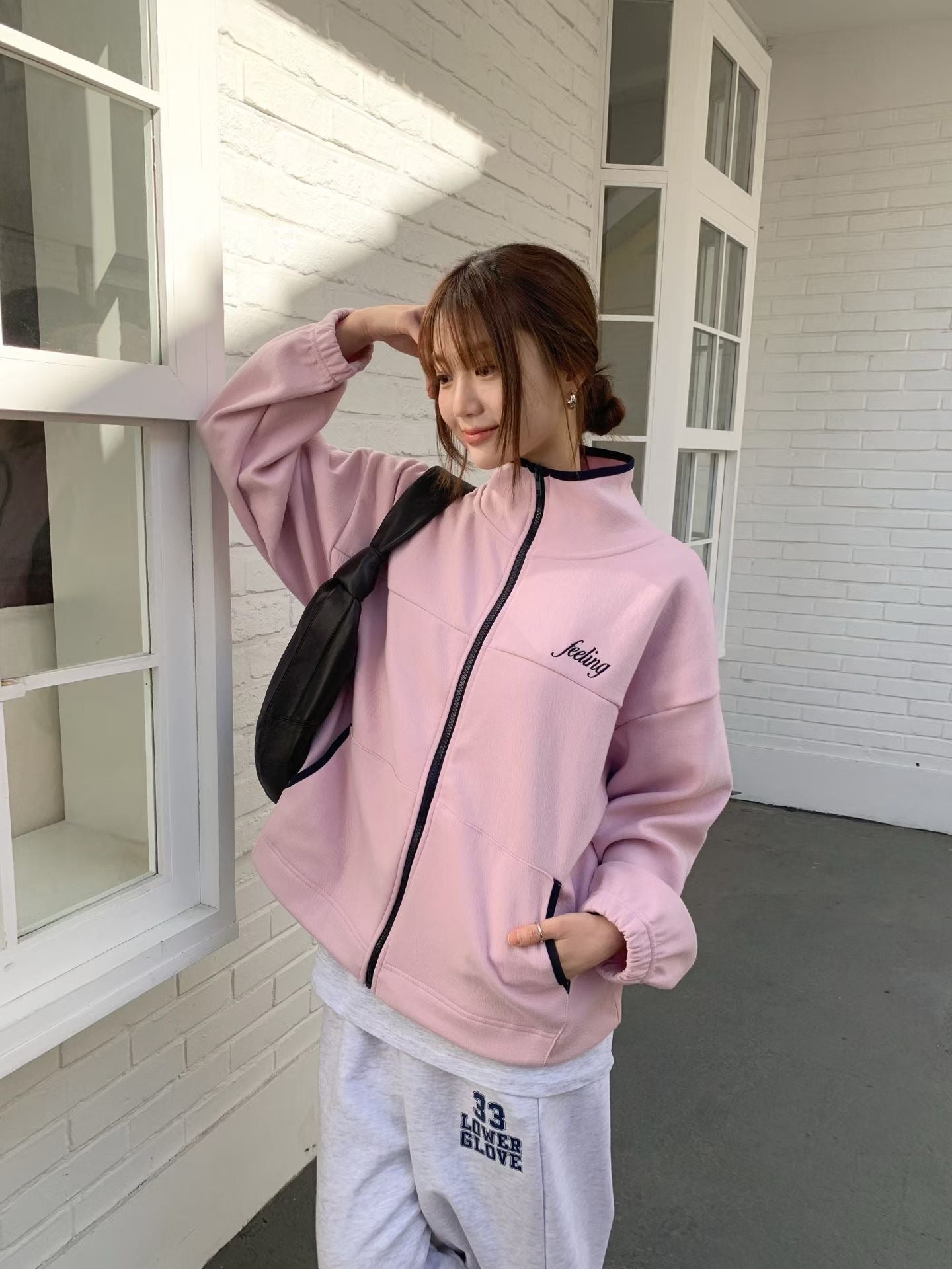 MS60229 Soft blush zip jacket