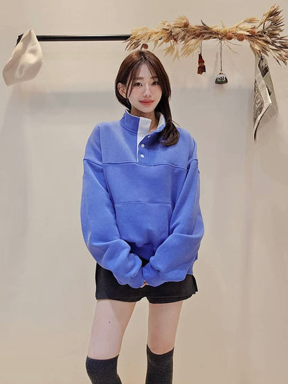 MS51241 Mix color fleece sweater