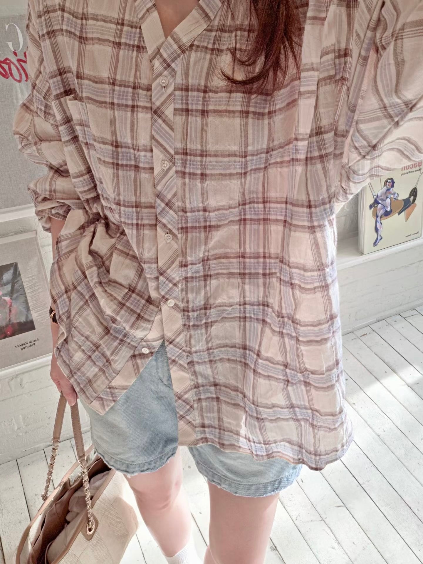 MS60503 Soft checked blouse