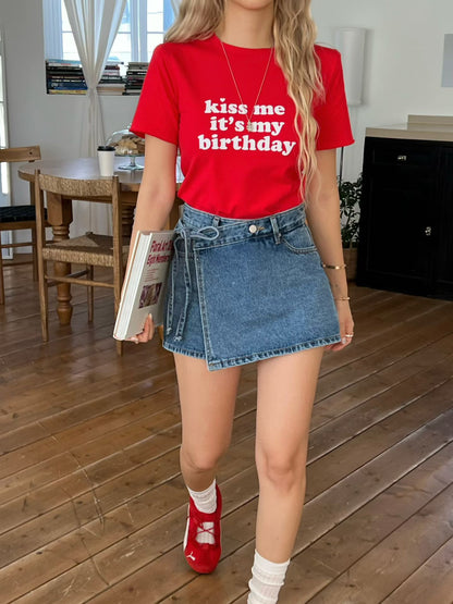 MS60360 My birthday crop tee