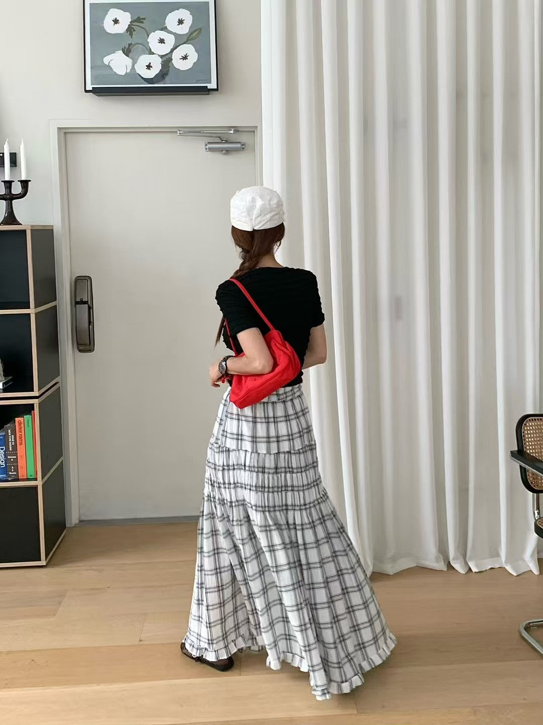 MS60616 Lattice maxi skirt