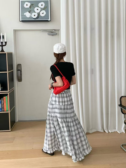 MS60616 Lattice maxi skirt