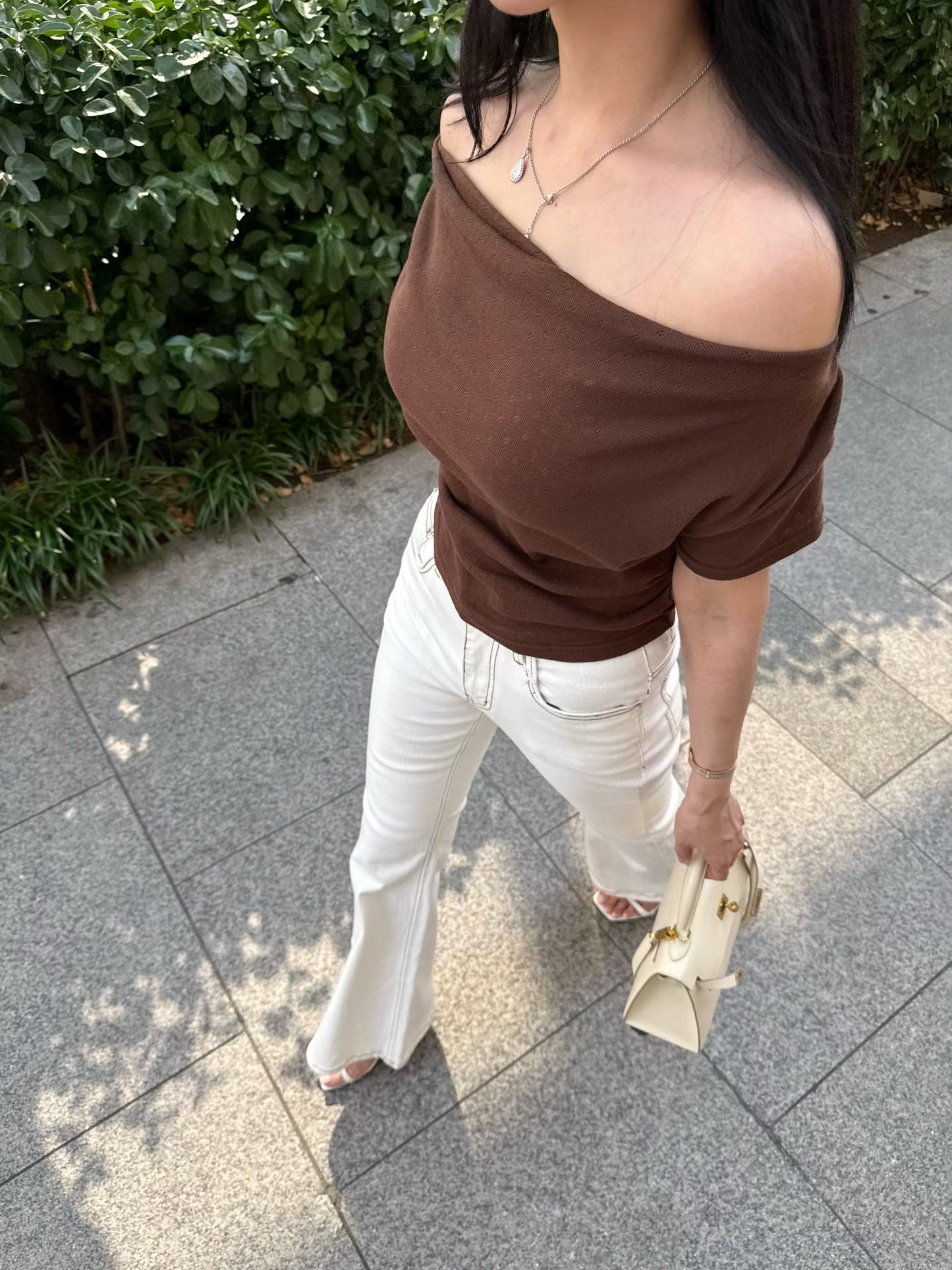 MS60608 Embroidery off shoulder top