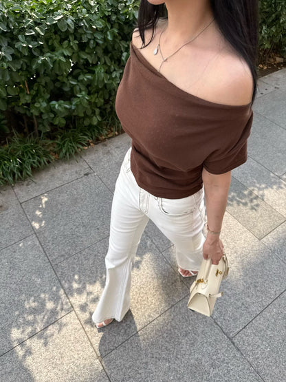 MS60608 Embroidery off shoulder top