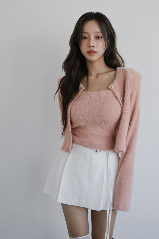 MS51061 Fluffy cardigan set