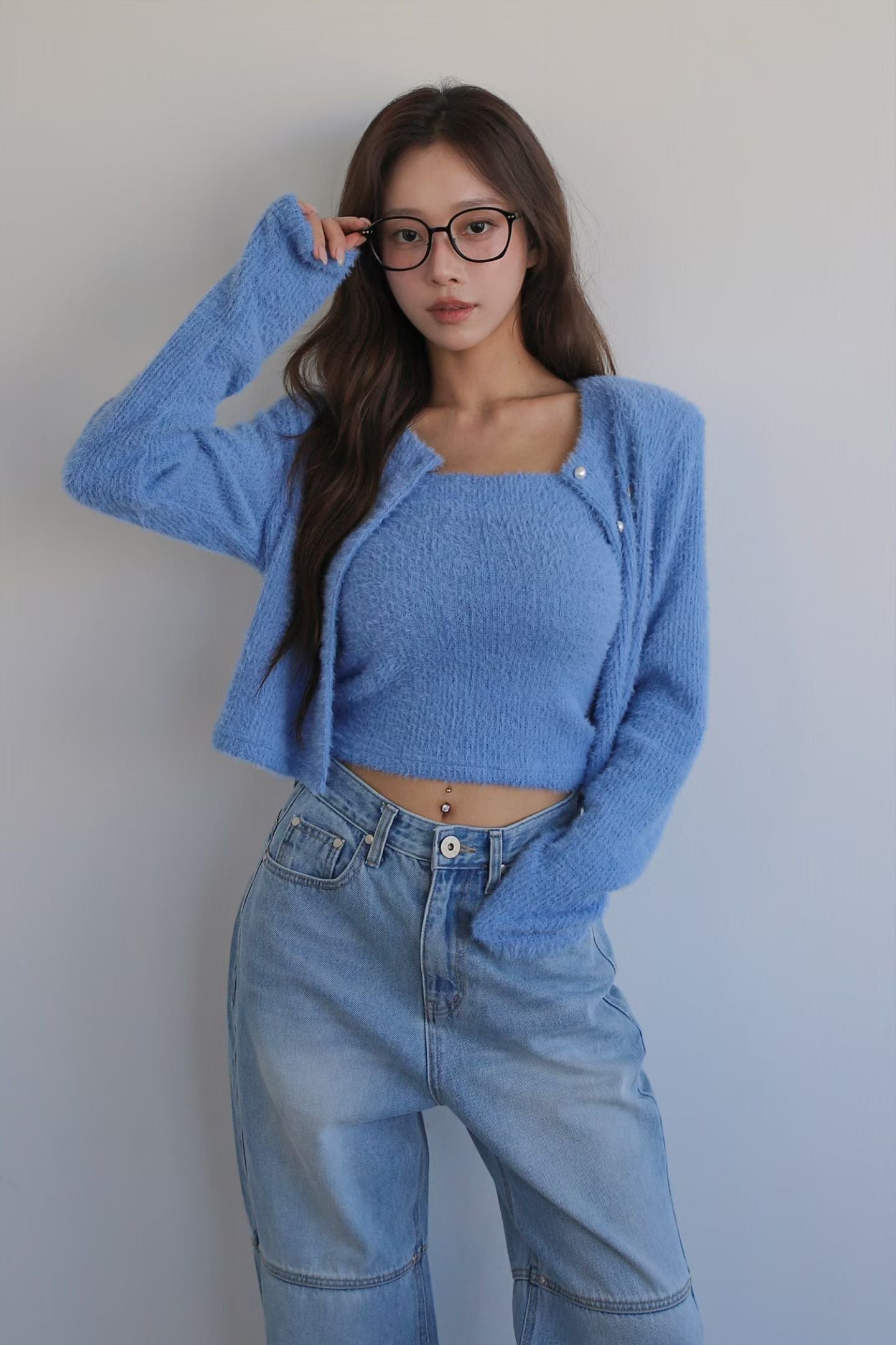 MS51061 Fluffy cardigan set