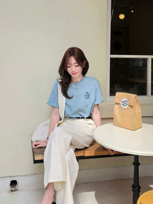 MS60422 Simple word boyfriend tee