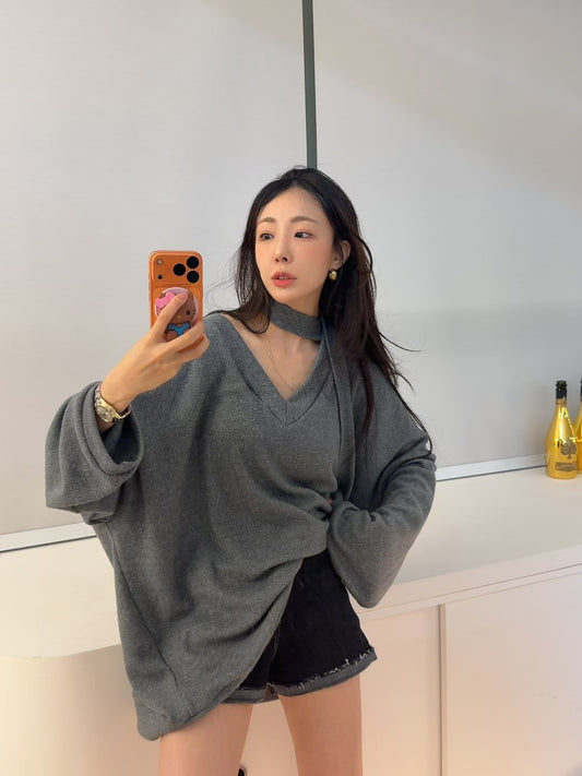 MS51216 Scarf knit top