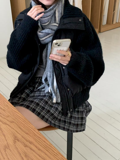 MS51084 Wool knit duck down jacket