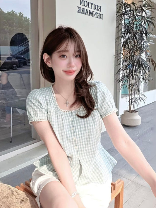 MS60702 Luxe checked blouse