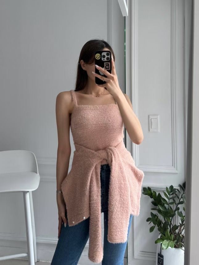 MS51061 Fluffy cardigan set