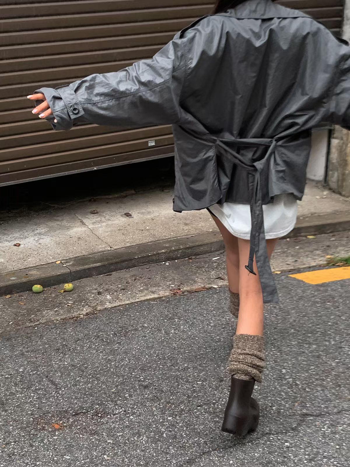 MS60811 Sheen oversized windbreaker jacket