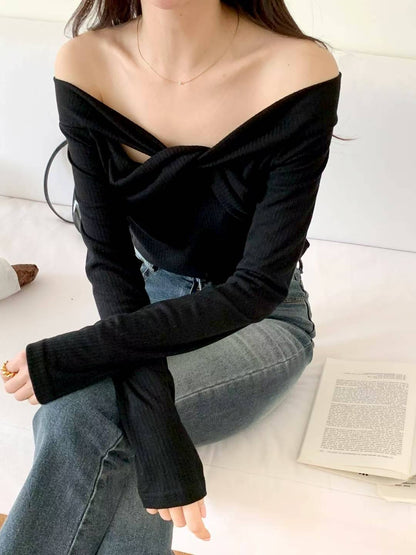 MS51053 Serene ribbon off shoulder top