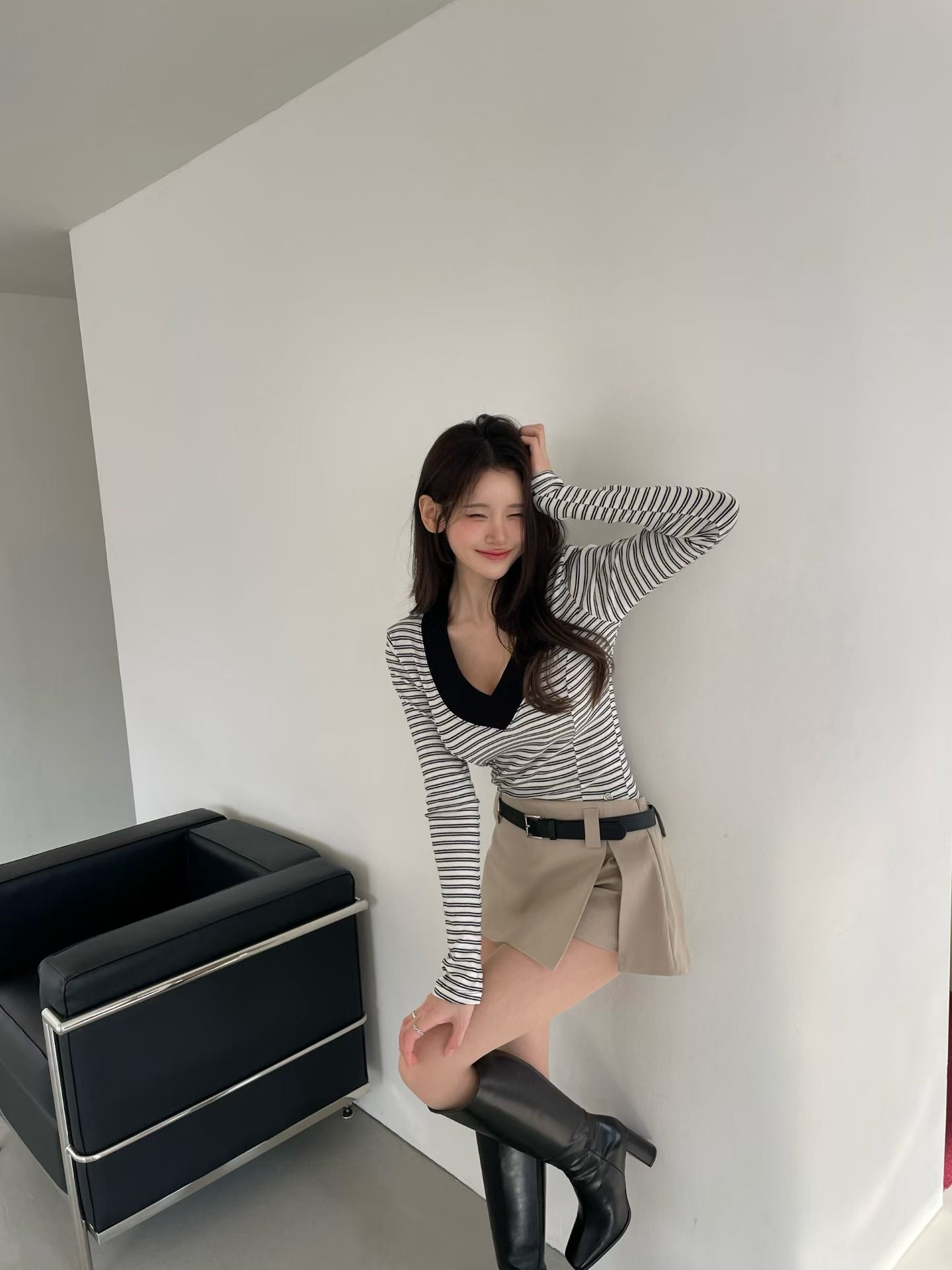 MS60202 Casual stripes V top