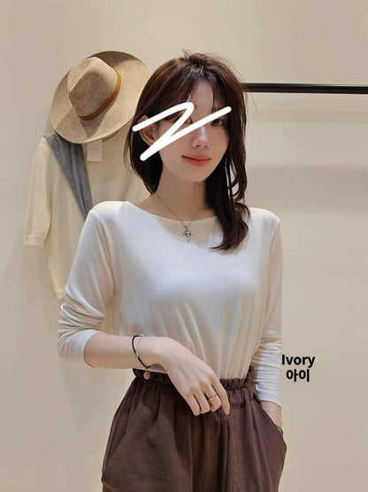 MS50945 Wool tencel blended jersey tee