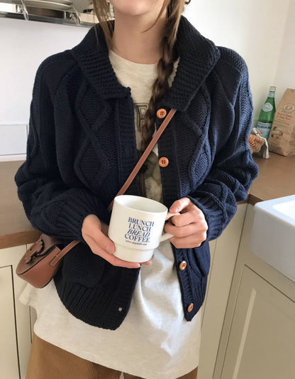 MS51140 Waffle knit cardigan