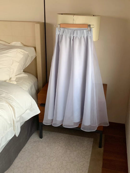 MS60233 Soft veil midi skirt