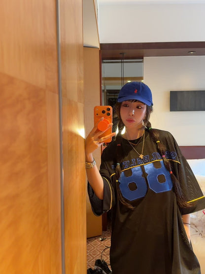 MS60534 Baseball style oversized tee