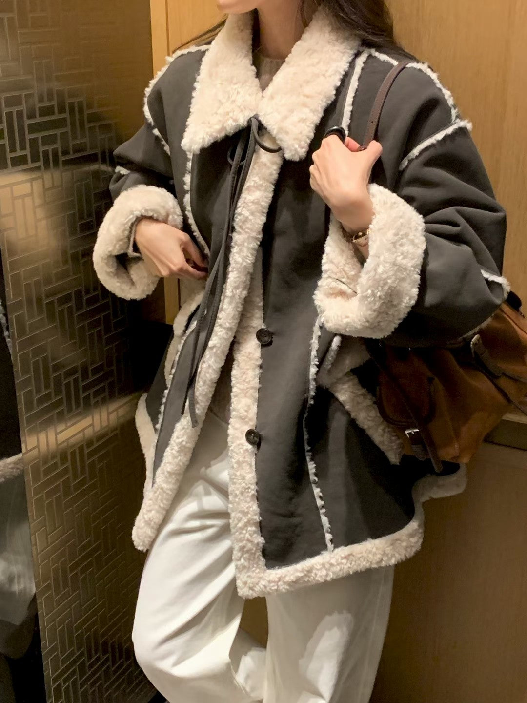 MS51120 Ribbon fur winter jacket