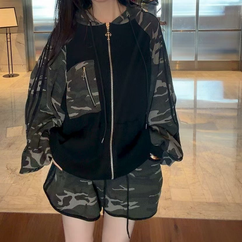 MS60929 Camo hoodie set