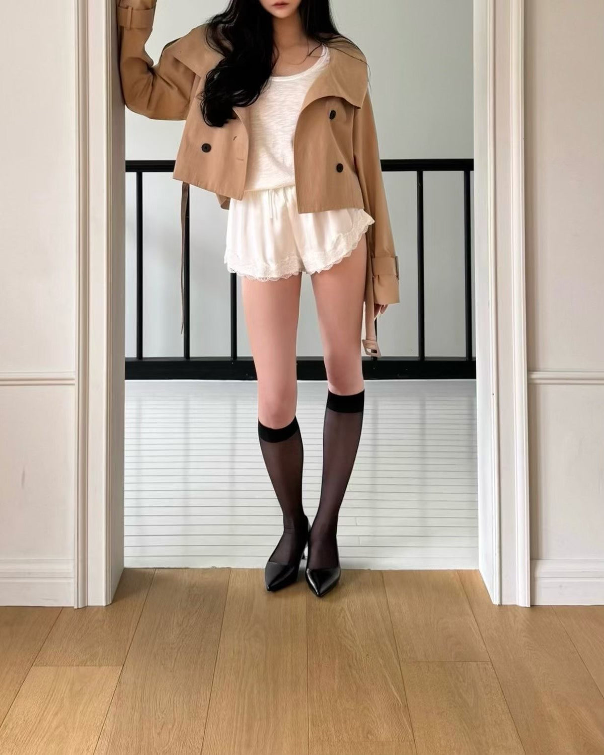 MS60927 Cropped trench coat