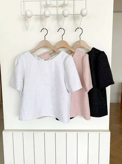 MS51052 Tweed ribbon top